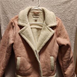 Koolaburra Pink Teddy Jacket with Cream Details